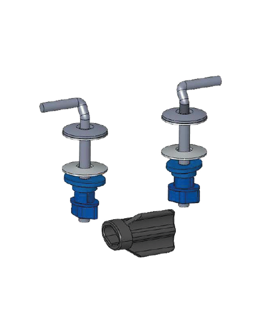 Stainless steel hinges below fixing