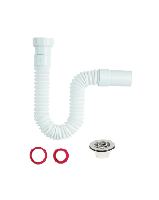 Spiral siphon with pop up without cap