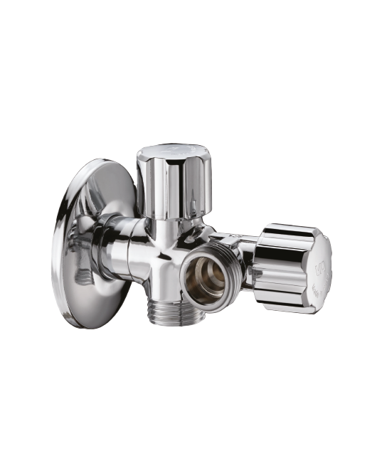 Angle valve DUAL N+S 1/2" chrome plated
