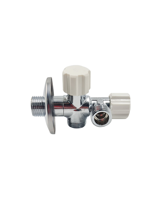 Angle valve DUAL N+S 1/2" chrome plated White Handle