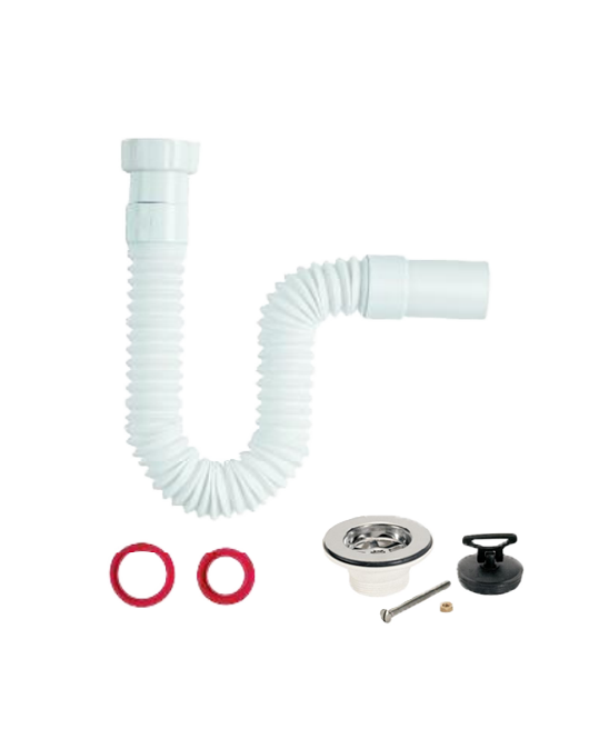 Spiral siphon with pop up and cap