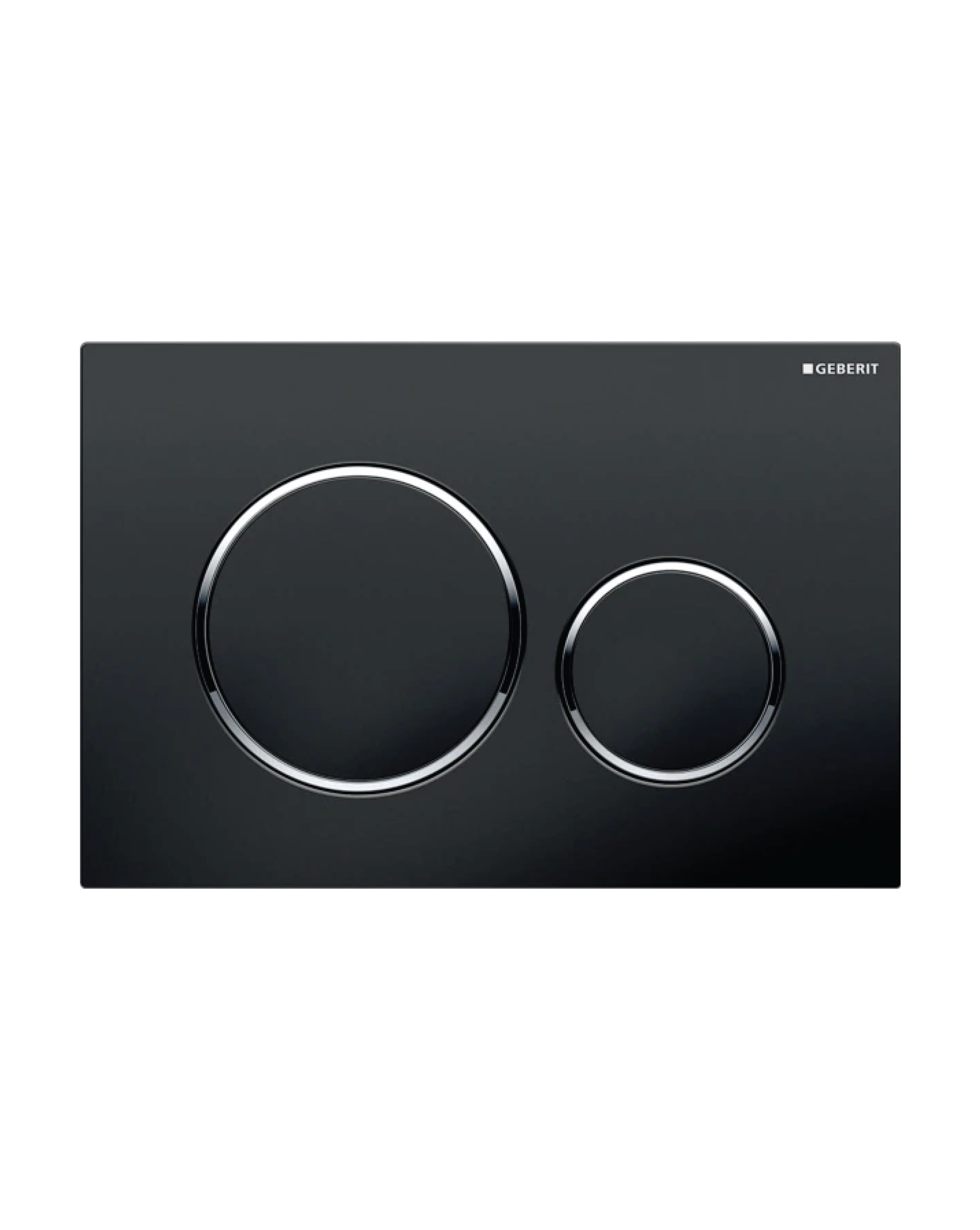 Circular Actuator plate Black color Design rings: bright chrome-plated